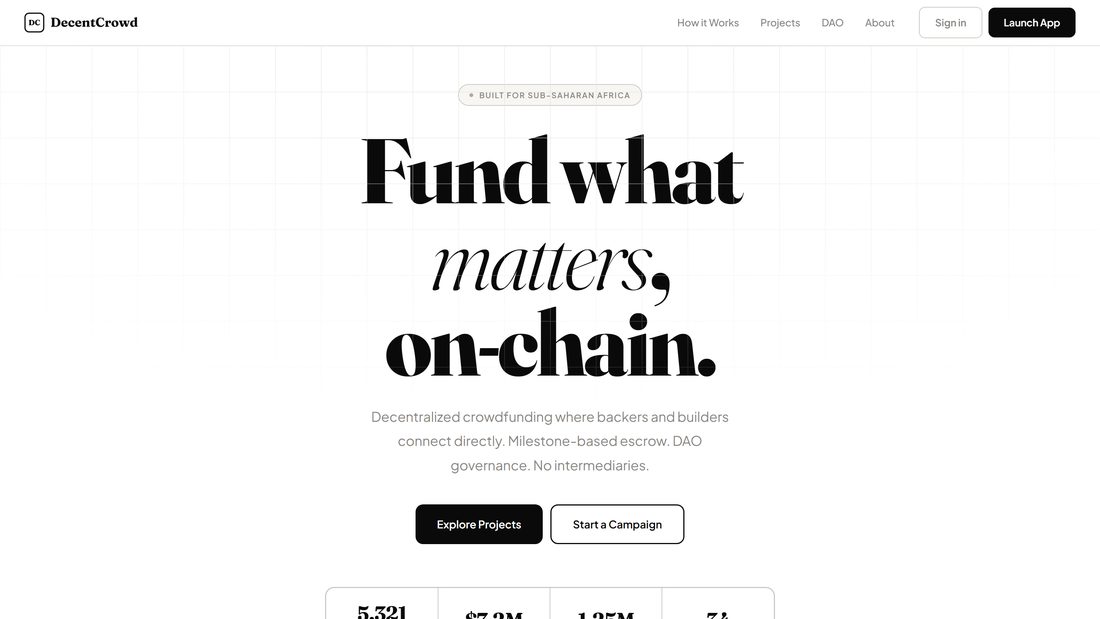 DecentCrowd website